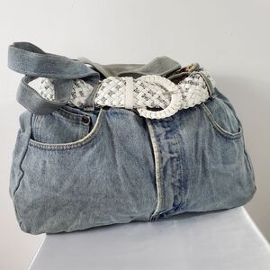 Y2K Handmade Jeans Shoulder Bag With Belt